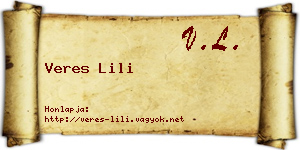 Veres Lili névjegykártya
